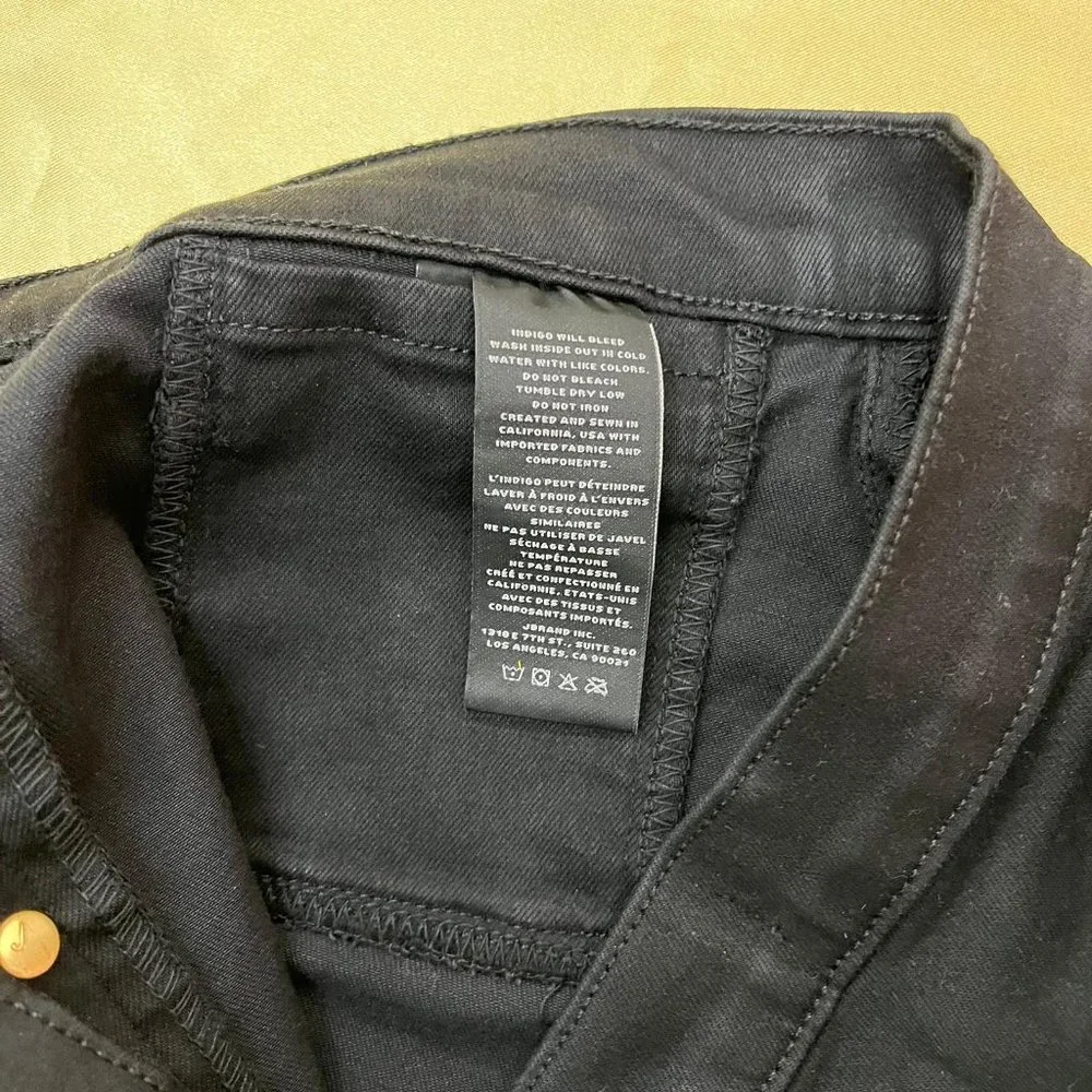 NWOT J BRAND Sabine Mid Rise Mini Vendetta Skirt Black GOLD BUTTON RARE UNIQUE - Picture 4 of 7